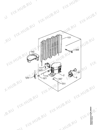 Взрыв-схема холодильника Aeg S1449-4TK - Схема узла Refrigerator cooling system